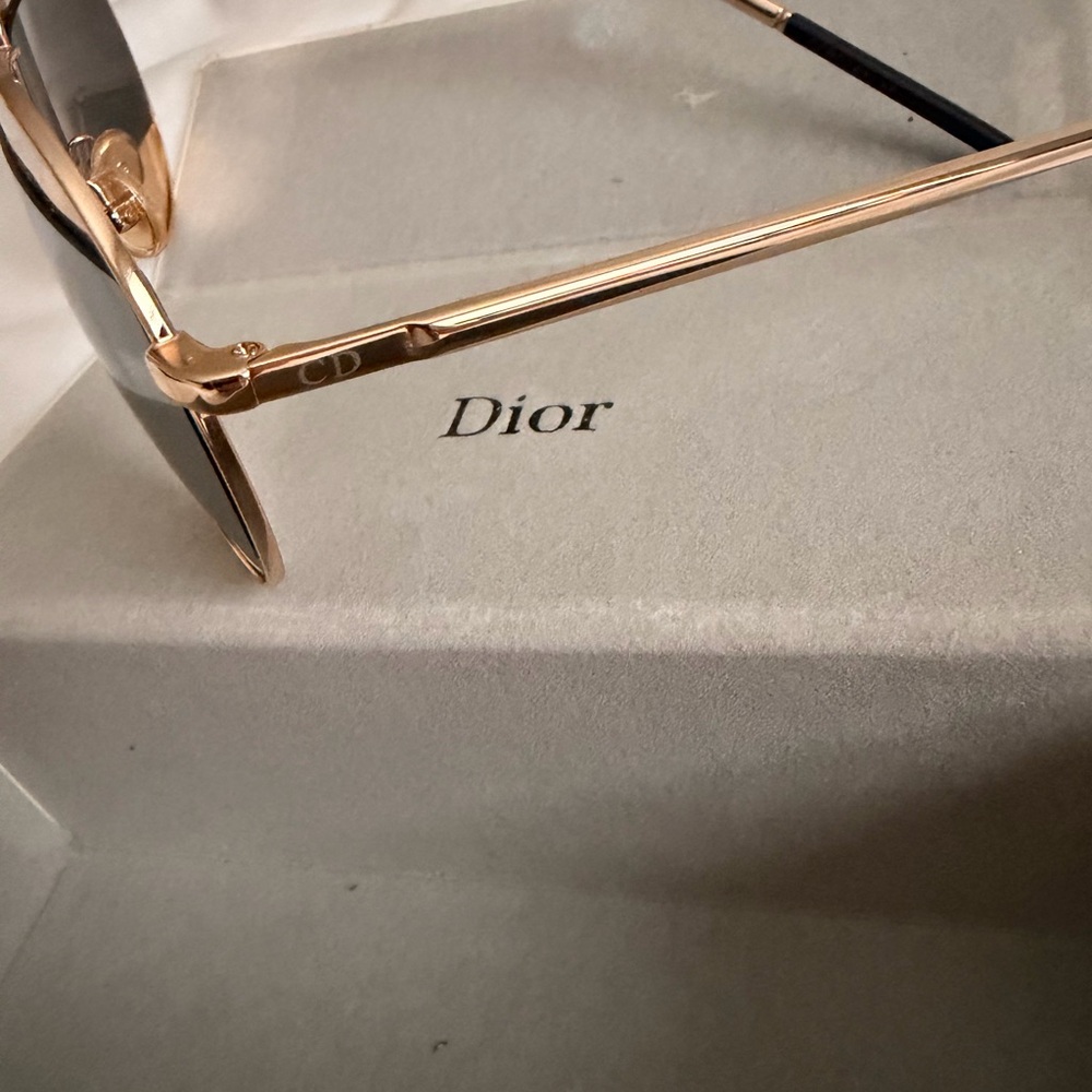 Dior Gold and Silver Aviator Sunglasses - Picture 10 of 12
